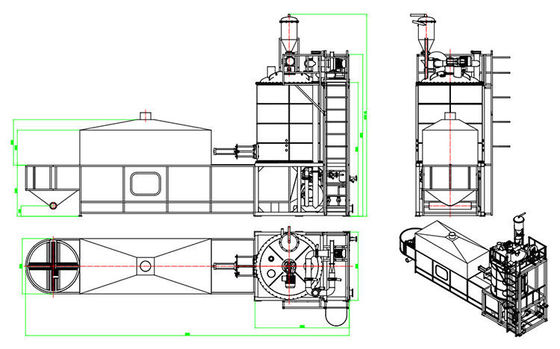 Otomatis Biru / Hijau EPS EPU Foaming Pre-expander Mesin Outsole Dari Cina Dengan Fluidzed Dry Bed